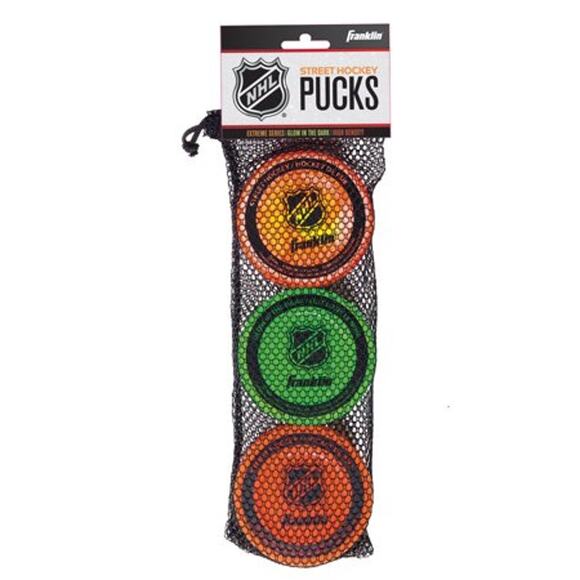 Franklin Sports NHL Street Hockey Puck 3-piece Set, Multicolor - Picture 1 of 1